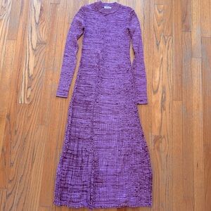 COS Purple and Pink Ribbed Marled Knit Midi Dress